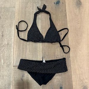 So Low black polka dot bikini
